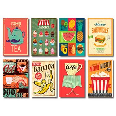 Imagem de Kit Placas Decorativas Frutas Lanches Café Mdf - 8 Placas