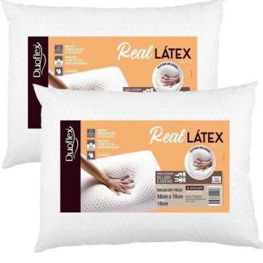 Imagem de Kit 2 Travesseiro Real Látex 50X70x16cm - Duoflex