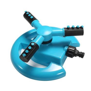 Imagem de Gerenic irrigador automático de jardim irrigador de água para gramado com 360 graus e sistema de irrigação giratório de 3 braços para irrigar suas plantas de gramado e flores (azul)