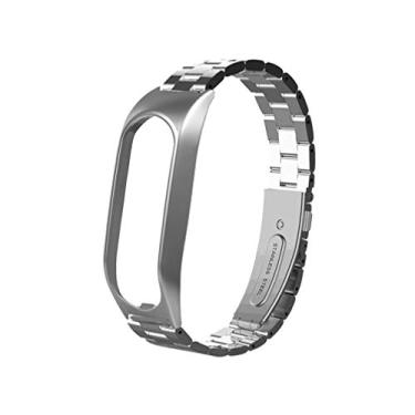 Imagem de NICERIO - Pulseira de substituição compatível com Tomtom Touch - Pulseira de relógio de aço inoxidável para relógio compatível com Tomtom Touch - Preta, Prata, Size 1