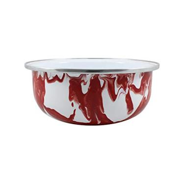 Imagem de Tigela Bojuda 20 Esmaltada Marmorizada Vermelha - 2300 ml - Ewel