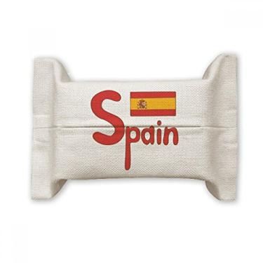 Imagem de Bolsa de linho de algodão com estampa vermelha da bandeira nacional da Espanha
