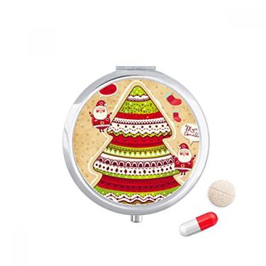 Imagem de Caixa de comprimidos com ilustração de presente de árvore de Natal para guardar remédios