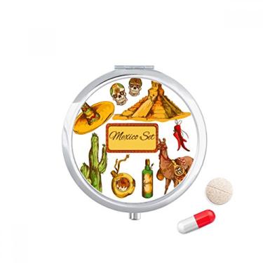 Imagem de Sombrero Mexicano Pirâmide do deserto Cacto Mexicano Caixa de armazenamento de remédios