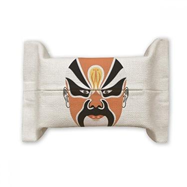 Imagem de Peking Cabeça de ópera colorida Fenghuangerqiao Suporte de capa de papel para lenços faciais Bolsa de linho de algodão