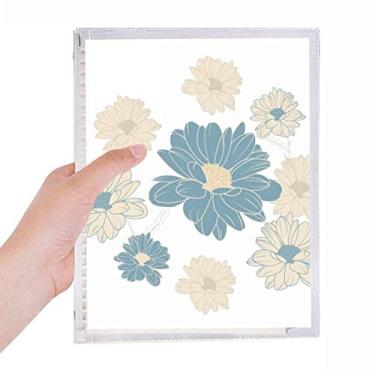 Imagem de Caderno floral de crisântemo azul com folhas soltas para diário recarregável