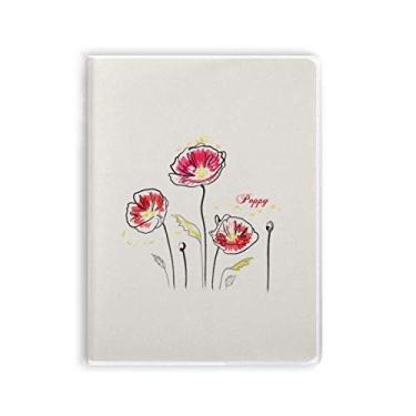 Imagem de Caderno de decoração de plantas de flores, capa de goma para diário de capa macia