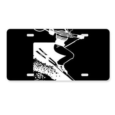 Imagem de DIYthinker Etiqueta de aço inoxidável para decoração de placa de carro para esportes de inverno