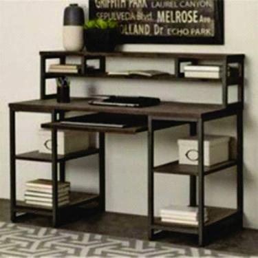 Imagem de Home Office estruturado em metalon com várias prateleiras