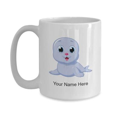 Imagem de Caneca personalizada com selo de bebê, copo de café com lacre de bebê, ideia de presente com selo de bebê, copo personalizado com selo de bebê - Caneca de café de 425 g