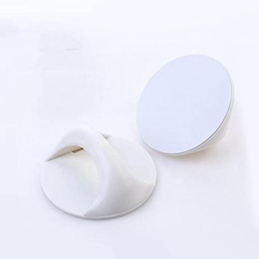 Imagem de Porta deslizante de janela de vidro, resistente e sem costura, alça auxiliar adesiva, armário de geladeira doméstico, ventosa, branco redondo