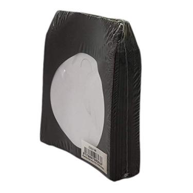 Imagem de BestDuplicator CDSLV-100-BK Envelope de papel preto grosso premium para CD/DVD com recorte de janela e aba