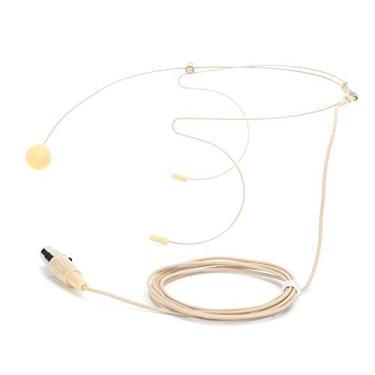 Imagem de Microfone Headset, Microfone Gancho De 3 Pinos Microfone Condensador Omnidirecional Bege Single Over Ear MIC Com Cabeça De Capacitância Para Transmissor Bodypack