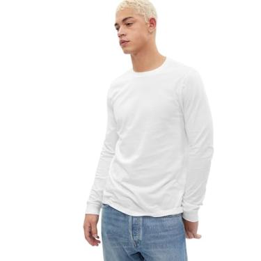 Imagem de GAP Camiseta masculina manga longa todos os dias macia branca global GG, Global, branco, XG