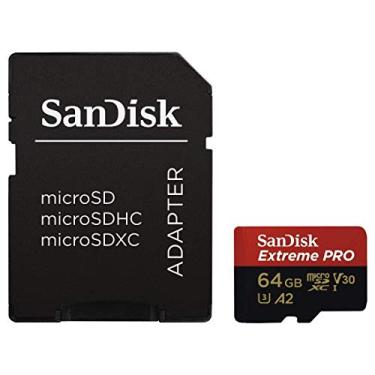 Imagem de Sandisk Cartão de memória Micro SD Extreme Pro 64 GB Classe 10 UHS-I 95 Mbps Read U3 V30 - SDSQXXG-064G