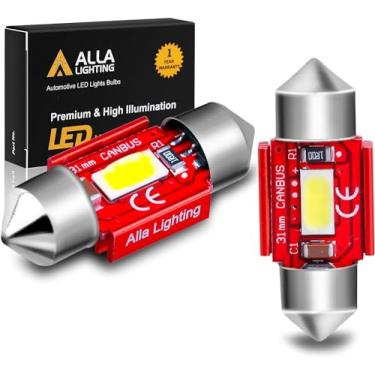 Imagem de Alla Lighting 800lm Xtreme Super Bright Festoon 31 mm DE3175 DE3022 Lâmpadas de LED de substituição para carros, caminhões, mapa interior, cúpula de porta-malas, luzes de cortesia DE3022, 6000K Xenon branco