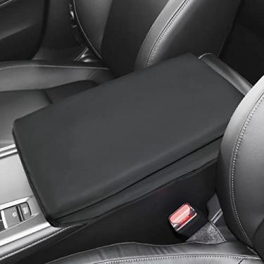 Imagem de INTGET Capa de console de carro para acessórios Honda Accord 2020 2021 2022 2019 2018 capa de apoio de braço de couro protetor de assento de cachorro descanso de braço interno (preto com almofada
