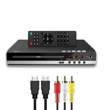 Imagem de Leitor de DVD HD para TV CD Player para cabos HDMI e RCA domésticos, controle remoto, entrada USB 1080p para todas as regiões, suporte de memória, monitor de TV e projetor