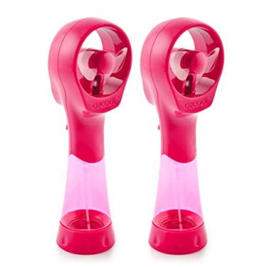 Imagem de O2COOL 2 pacotes Elite alimentado por bateria ventiladores de névoa de água portáteis, Raspberry