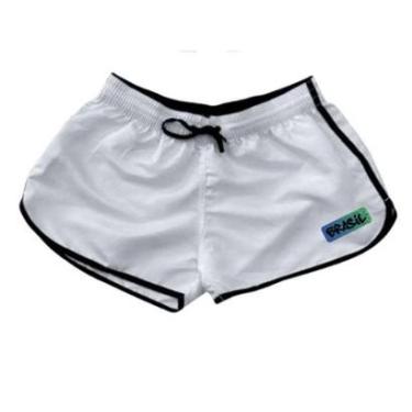 Imagem de Short Tactel Feminino Liso Torcida Moda Praia Piscina Academia Com Bolso-Feminino