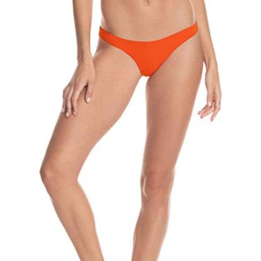 Imagem de Maaji Biquíni feminino padrão gengibre laranja flirt corte fino lateral atrevido, Laranja, G