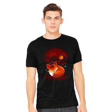 Imagem de TeeFury - Space Fox - Camiseta masculina animal,, Vermelho, GG