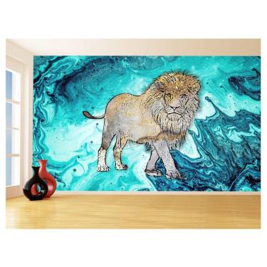 Imagem de Papel De Parede Animais Pop Art Leão Rei Selva 3,5M Pxa31