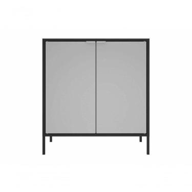 Imagem de Balcão Alto Multiúso Itatiaia Smart - 2 Portas - Preto C/ Cinza Matte