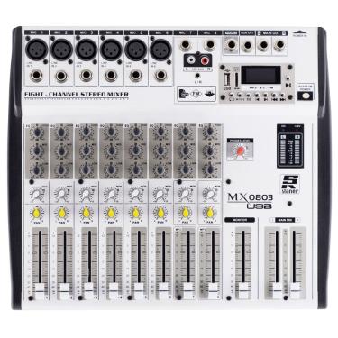 Imagem de Mesa De Som Staner MX 0803 USB 8 Canais BT P10 RCA AUX