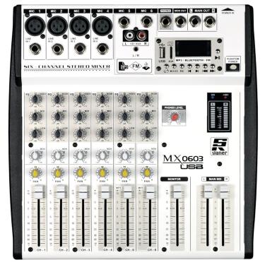 Imagem de Mesa De Som Staner MX 0603 USB 6 Canais BT P10 RCA AUX