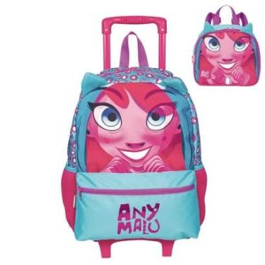 Imagem de Kit Mochila e Lancheira Sestini Anymalu M Plus Rosa-Feminino