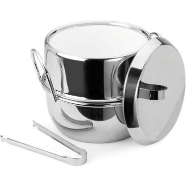 Imagem de Balde Térmico Para Gelo Aço Inox Tampa e Pinça 2,5L Forma
