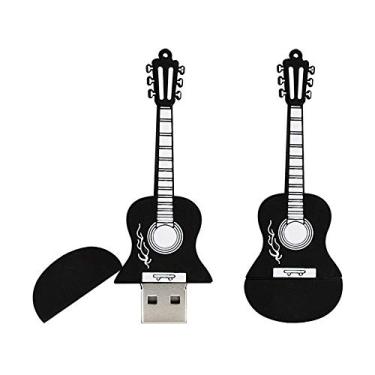 Imagem de 4 GB Modelo de guitarra USB 3.0 Flash Drive Pen Drive Pen Drive Pendrive USB Memory Stick Jump Drive Tamanho compacto USB Flash Disk USB Drive USB 3.0 Stick - Preto