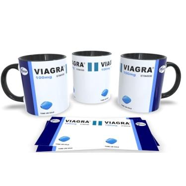 Imagem de Canecas Preta de Porcelana Personalizadas Engraçadas (Viagra)