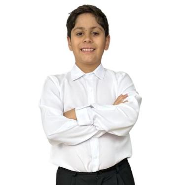 Imagem de Camisa Social Infantil Pajem Branca Manga Longa Pajem Festa - JL Kids,