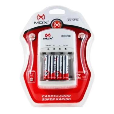 Imagem de Carregador De Pilha AA e AAA-9V + 4 Pilhas Palito Recarregaveis AAA 10