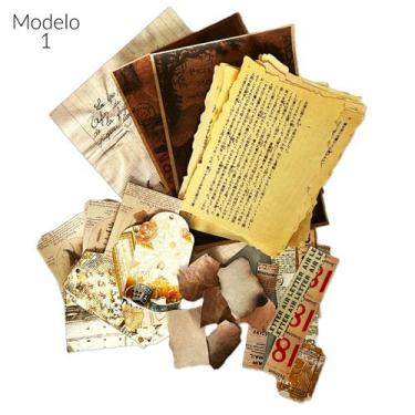 Imagem de Papel e Adesivos Scrapbook Vintage Journal 67 Peças - Doce Ternura, 1