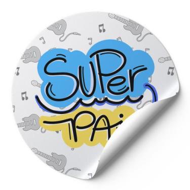 Imagem de 120 Etiquetas Auto Colante Adesivos Redondos Dias Dos Pais Super Pai M