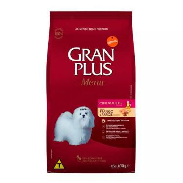 Imagem de Ração Gran Plus Cães Menu Adultos Mini Frango e Arroz - 15Kg - GRANPLU