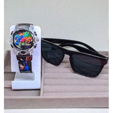 Imagem de Kit Relógio Infantil Digital Pisca Luz + Óculos de Sol Moda - lvo, Sup