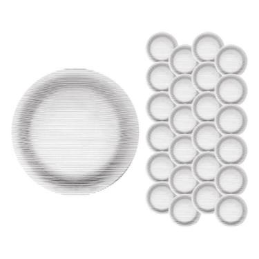 Imagem de Conjunto 24 Pratos Diamante Raso Temperado 23cm Almoço Nadir - Nadir F
