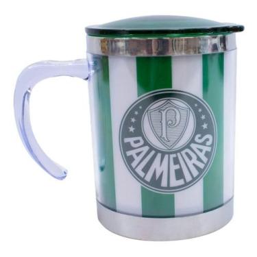 Imagem de Caneca Térmica Com Tampa 450ml Listrada- Palmeiras - Mileno, QH004E-3-