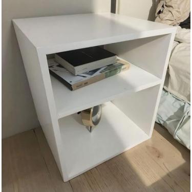 Imagem de Mesa cabeceira nicho quarto 39x50x37 Branco - Móveis Novo Estilo