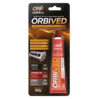Imagem de Cola De Silicone Alta Temperatura Orbi - Preta/cinza/vermelha, VERMELH