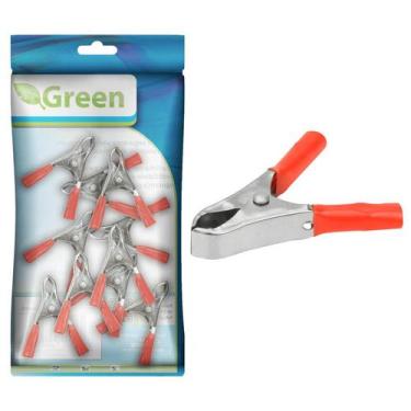 Imagem de Kit 10 Garra Jacaré Grande Vermelho 4,7cm - GREEN
