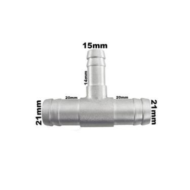 Imagem de Conexão T Aluminio Redução 20x14x20mm Adaptação Universal - PARAISO DA