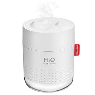 Imagem de Mini-umidificador portátil, de 500 ml, pequeno, névoa fria, de mesa, pessoal, USB, para quarto de bebê, viagens, escritório, casa, desligamento automático, 2 modos de névoa, super-silencioso, branco
