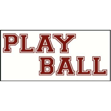 Imagem de Wall Decor Plus More Adesivo de parede Play Ball Art para crianças ou adolescentes 15 cm H Letra vermelha