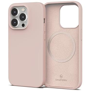 Imagem de Sinjimoru Capa de silicone magnética para iPhone 14 Plus, antipoeira e compatível com Magsafe, capa de silicone para iPhone 14 Plus para MagSafe Pink