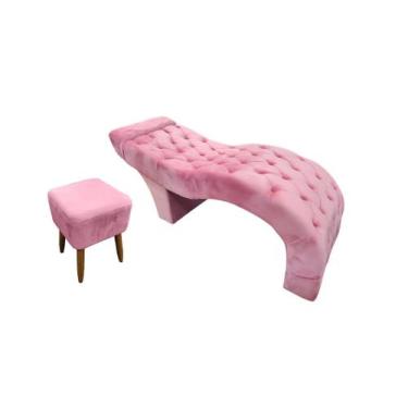 Imagem de Kit Maca Estética Estofada Capitonê Com Banqueta Para Salão Sobrancelh